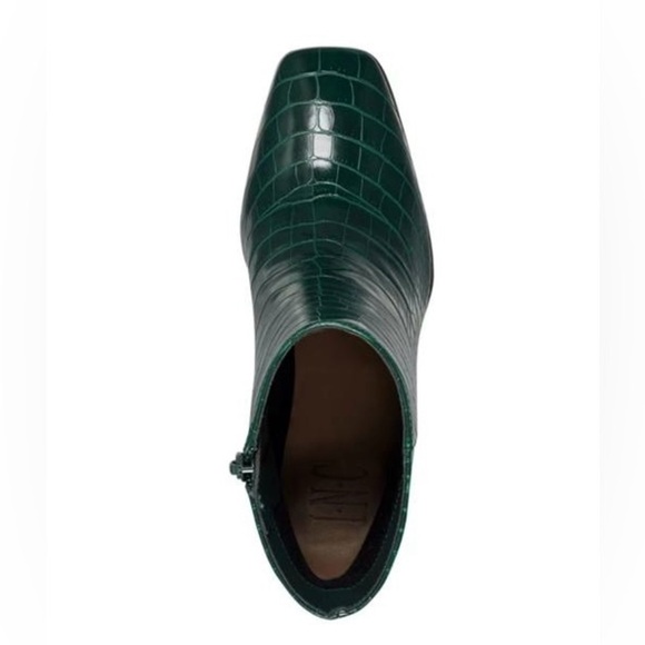 INC Womens Green Crocodile Comfort Dasha Square Toe Block Heel Booties 5 M - Picture 3 of 8